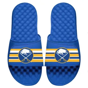 Youth Buffalo Sabres ISlide Royal Stripe Logo Slide Sandals