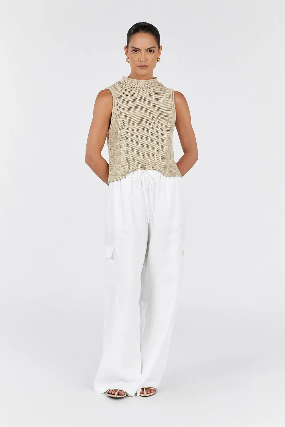 ZADIE NATURAL CROCHET TANK
