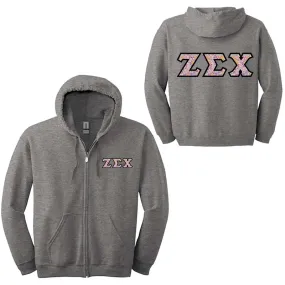 Zeta Sigma Chi Sorority Full-Zip Hoodie - G186 - TWILL