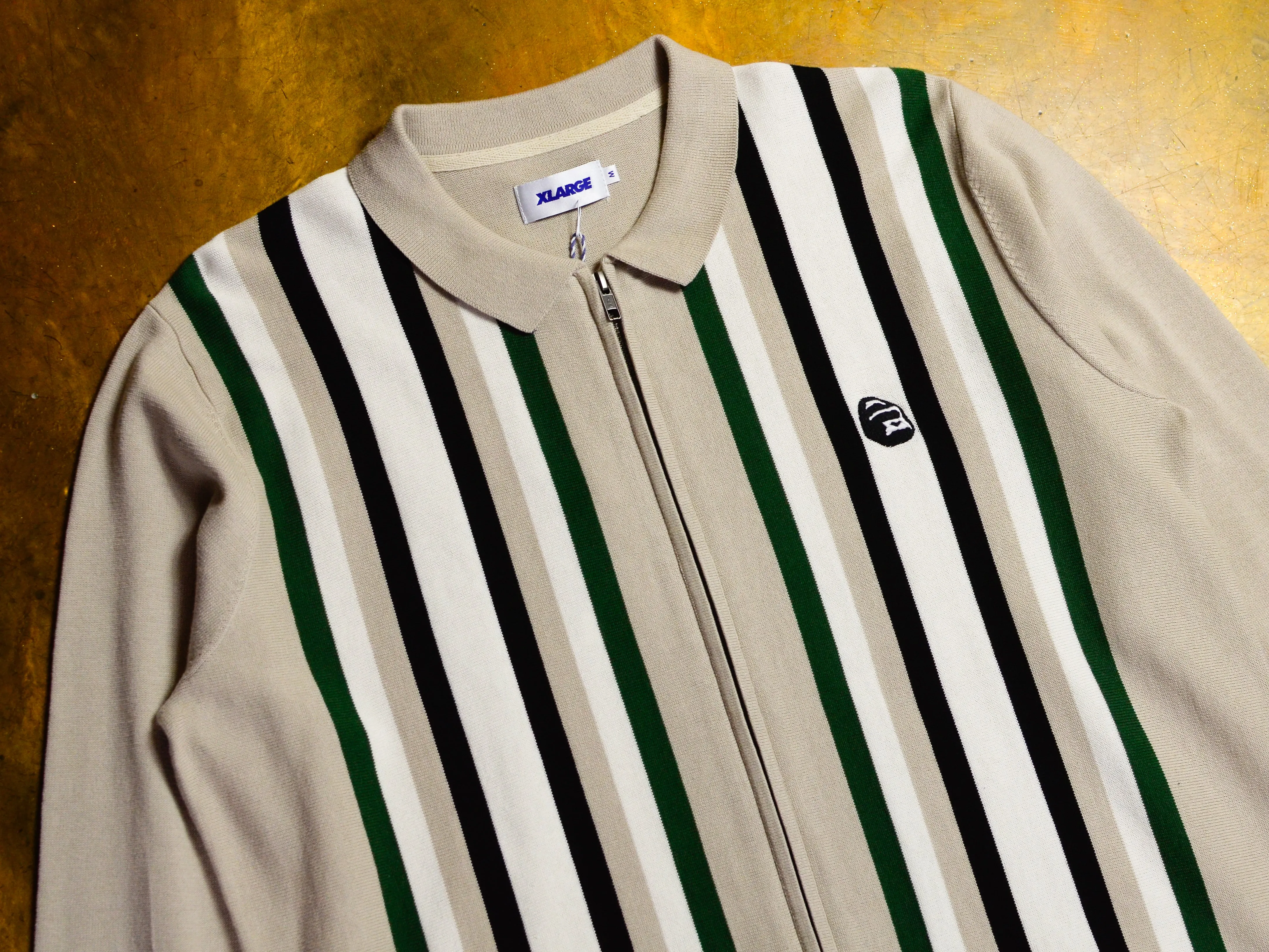 Zip Knit Long Sleeve Polo - Bone