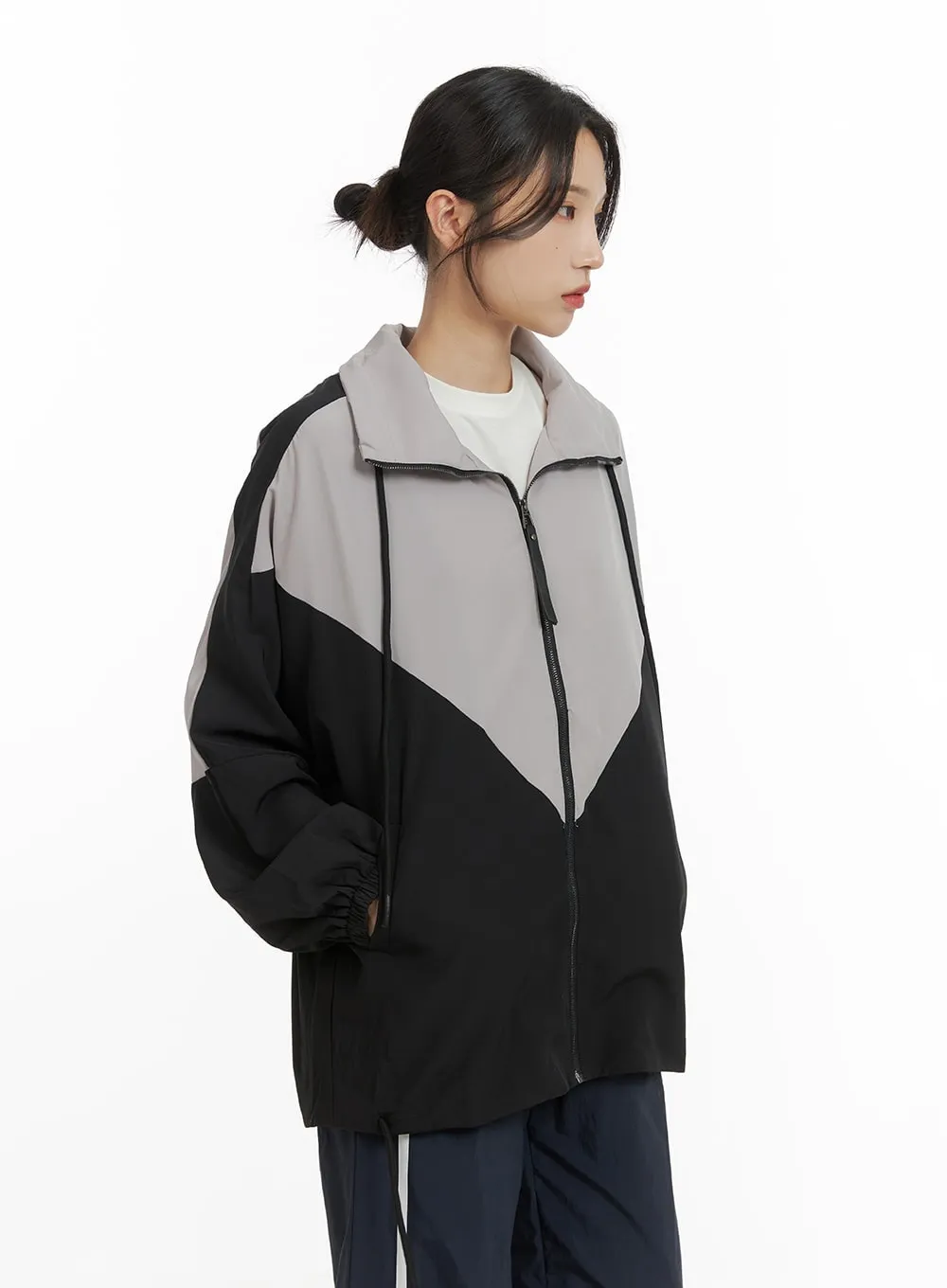 Zip-Up Color Block Jacket CM426