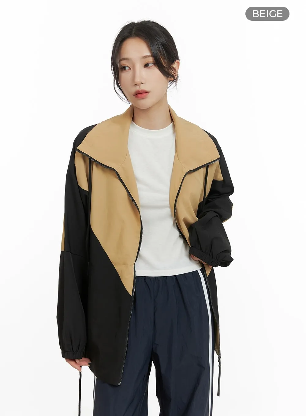 Zip-Up Color Block Jacket CM426